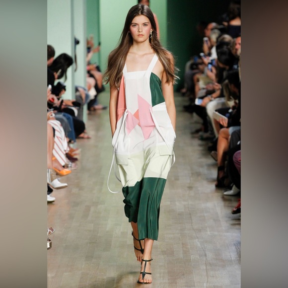 TIBI Colorblock Silk Romper Size: M | US 8 - Picture 1 of 7